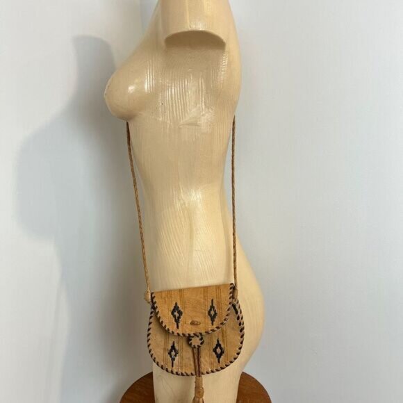 Vintage Handmade Native American BOHO Crossbody Bag Purse Leather Western Countr - Picture 13 of 14